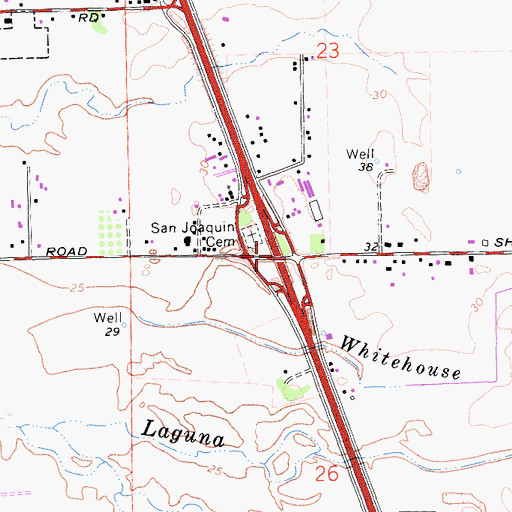 Topographic Map of Exit 288, CA