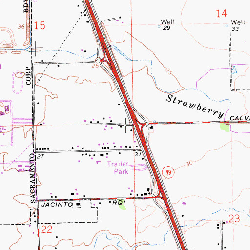 Topographic Map of Exit 289, CA