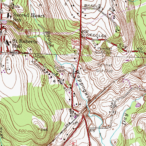 Topographic Map of South Cemetery, CT