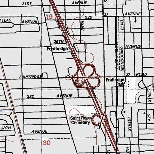 Topographic Map of Exit 296, CA