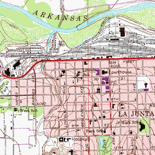 Topographic Map of Free Methodist Church, CO