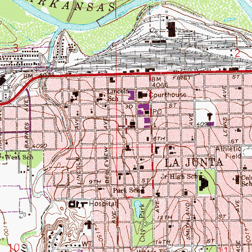 Topographic Map of First Christian Church, CO