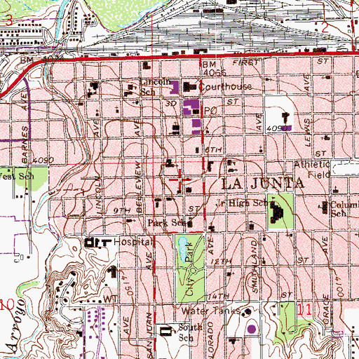 Topographic Map of First Church of Christ Scientist, CO