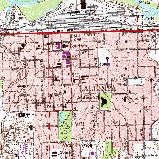 Topographic Map of Saint Patrick Roman Catholic School, CO