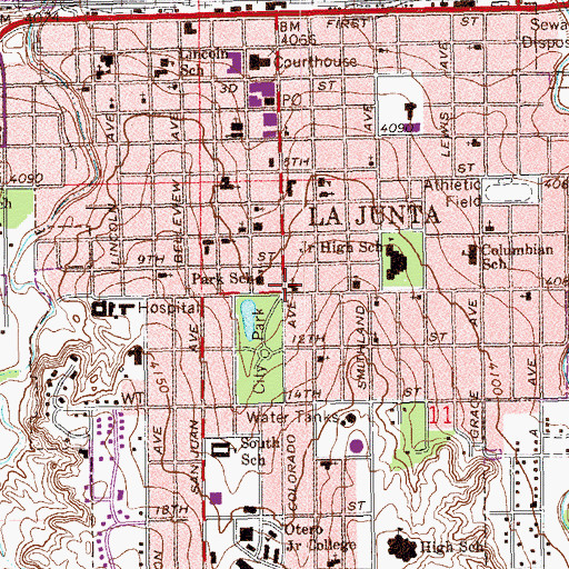 Topographic Map of First Church of the Nazarene, CO