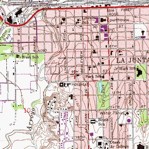 Topographic Map of First Church of God, CO