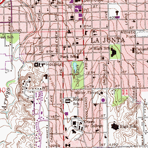 Topographic Map of Blaine Park, CO