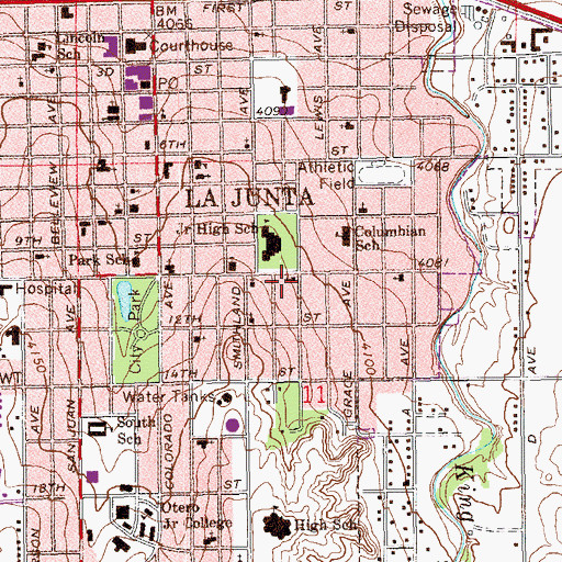 Topographic Map of Crossroads Church, CO