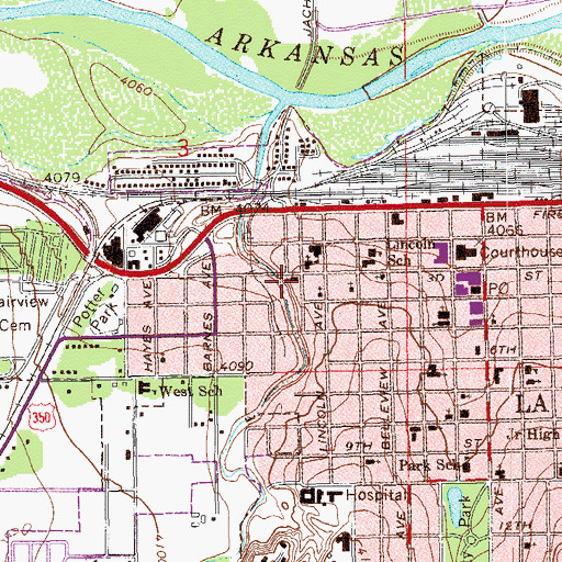 Topographic Map of Mount Zion Baptist Church, CO