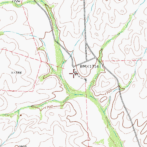 Topographic Map of Henderson Ranch, TX