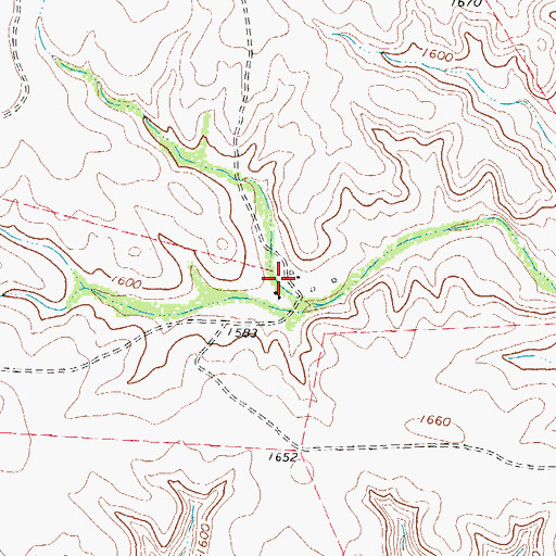 Topographic Map of Rose Ranch, TX