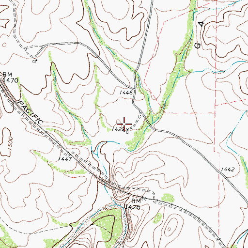Topographic Map of Obryane Ranch, TX