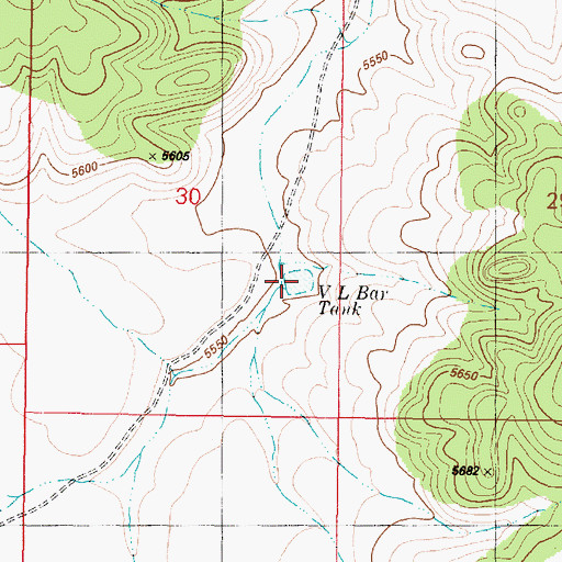Topographic Map of V L Bar Tank, AZ