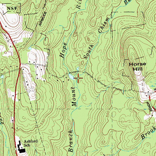 Topographic Map of South Chism Brook, CT