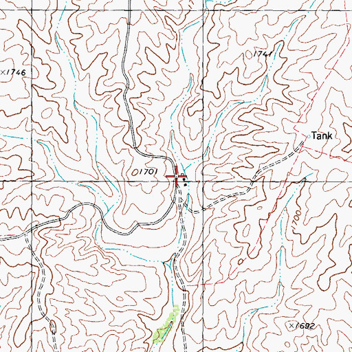 Topographic Map of Hamilton Ranch, TX
