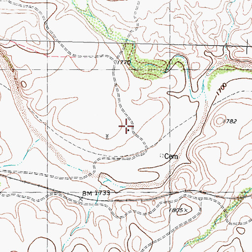 Topographic Map of Turner Ranch, TX