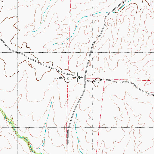 Topographic Map of Hutcherson Ranch, TX