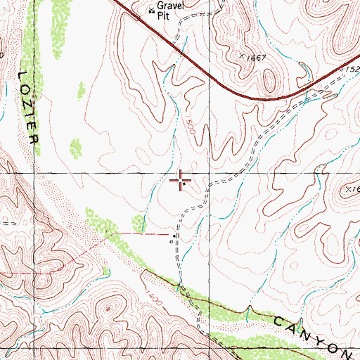 Topographic Map of Rock Pens Ranch, TX