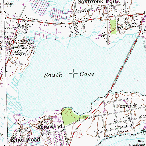 Topographic Map of South Cove, CT