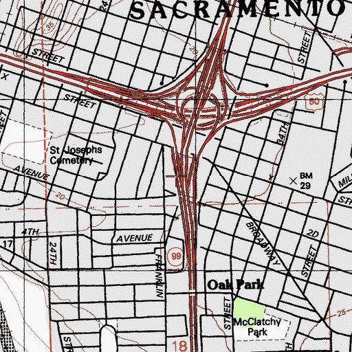 Topographic Map of Exit 298B, CA
