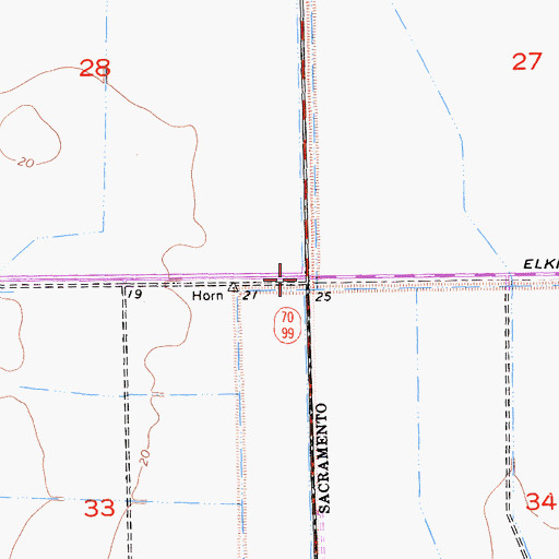 Topographic Map of Exit 307, CA