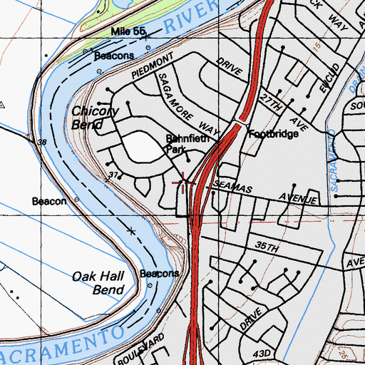 Topographic Map of Exit 515, CA