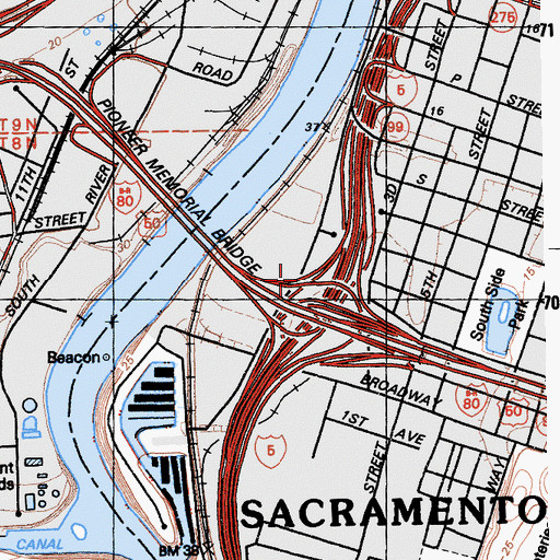 Topographic Map of Exit 518, CA