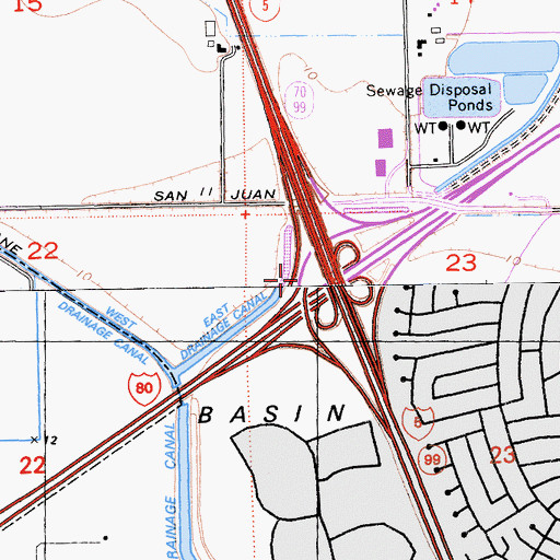 Topographic Map of Exit 522, CA