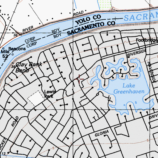 Topographic Map of Riverside Plaza II Shopping Center, CA