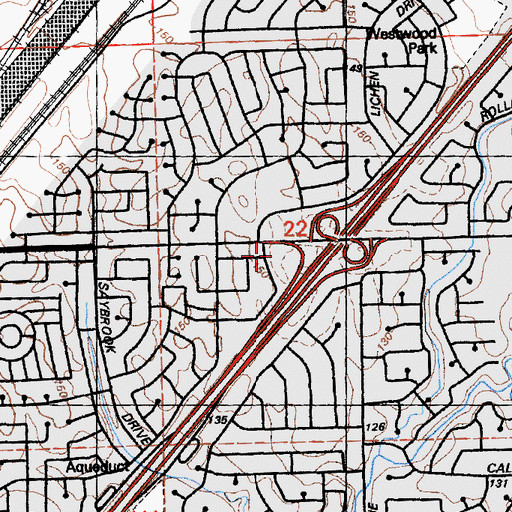 Topographic Map of Summer Hills Plaza Shopping Center, CA