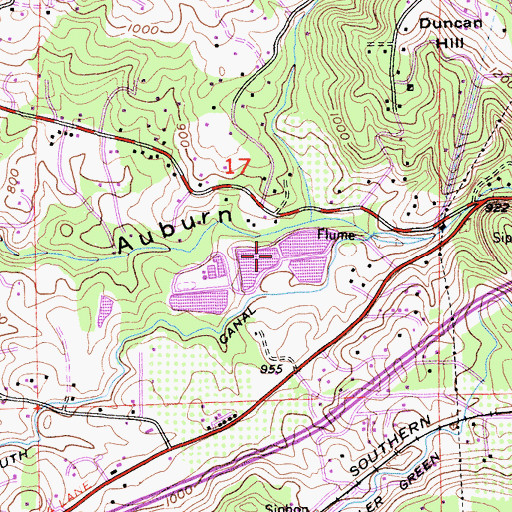 Topographic Map of Auburn Waste Water Treatment Facility, CA