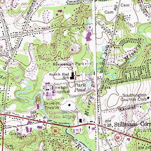 Topographic Map of South End School, CT
