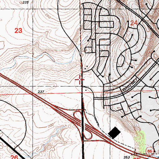 Topographic Map of Willowrock Plaza Shopping Center, CA