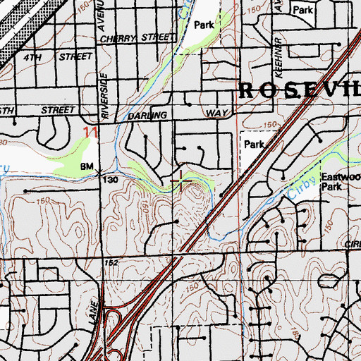 Topographic Map of Cirby Creek Park, CA