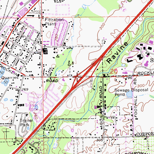 Topographic Map of Exit 108, CA