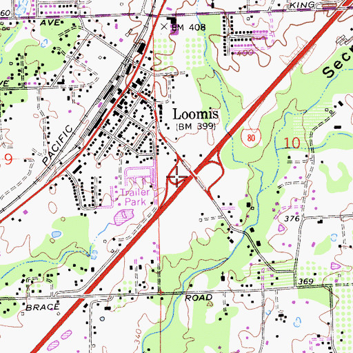 Topographic Map of Exit 110, CA