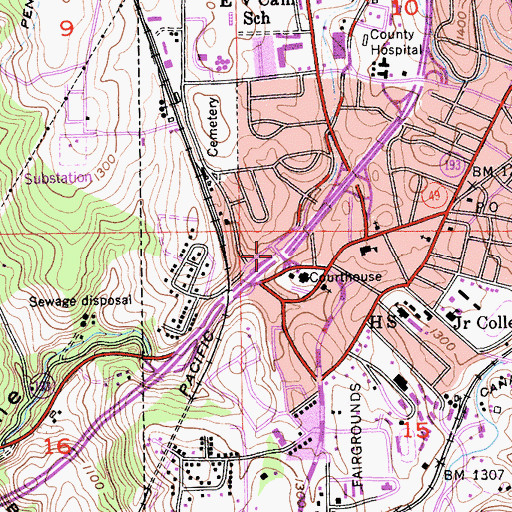 Topographic Map of Exit 119A, CA