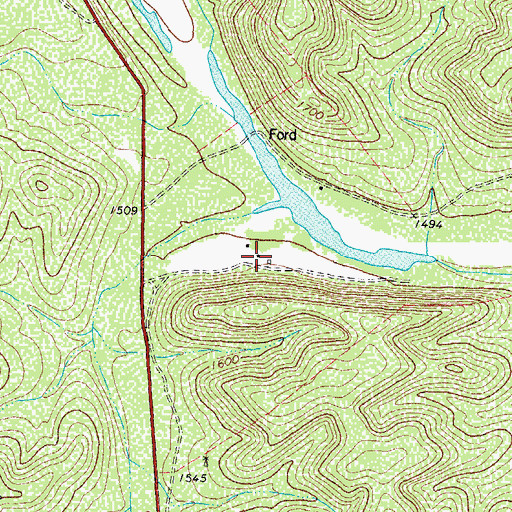 Topographic Map of W Baker Ranch, TX