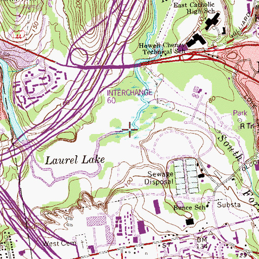 Topographic Map of South Fork Hockanum River, CT