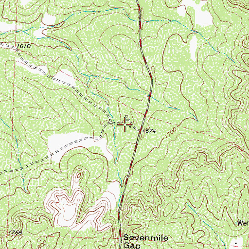 Topographic Map of J Kelly Ranch, TX