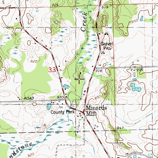 Topographic Map of Jackson County Park, MI