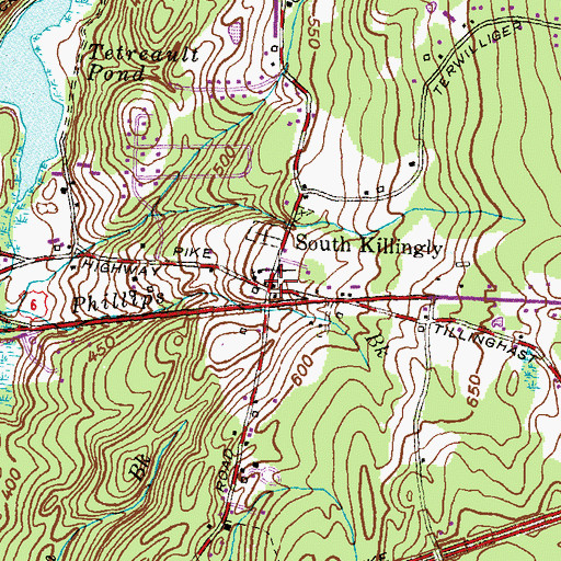 Topographic Map of South Killingly, CT