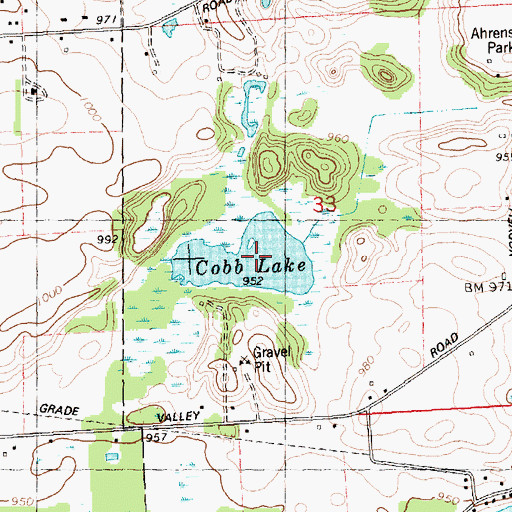 Topographic Map of Cobb Lake, MI