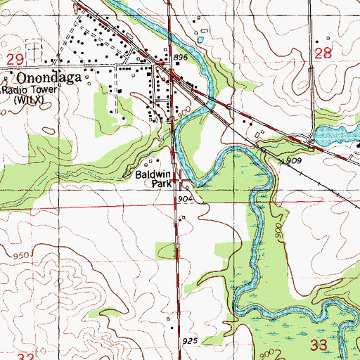Topographic Map of Baldwin Park, MI