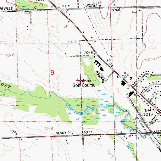 Topographic Map of Jenkins Golf Course, MI