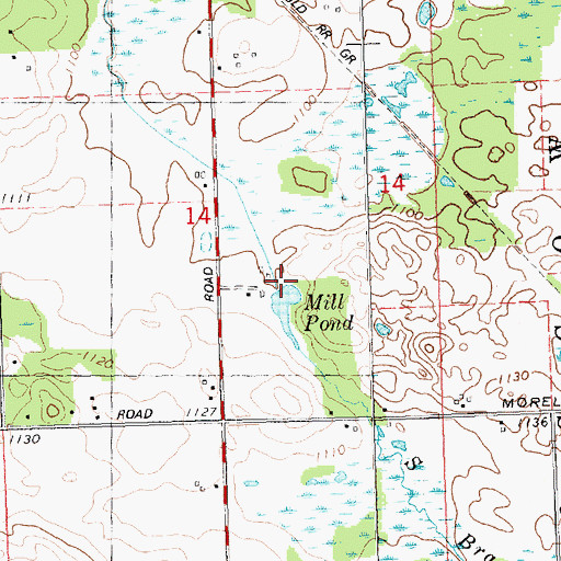 Topographic Map of Mill Pond, MI
