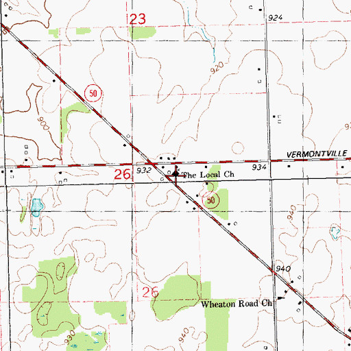 Topographic Map of The Local Church, MI