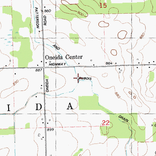 Topographic Map of Patterson and Dubois Drain, MI