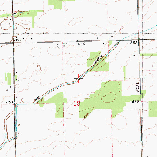 Topographic Map of Winchell and Union Drain, MI