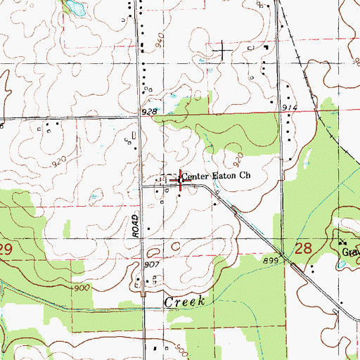 Topographic Map of Center Easton Church, MI